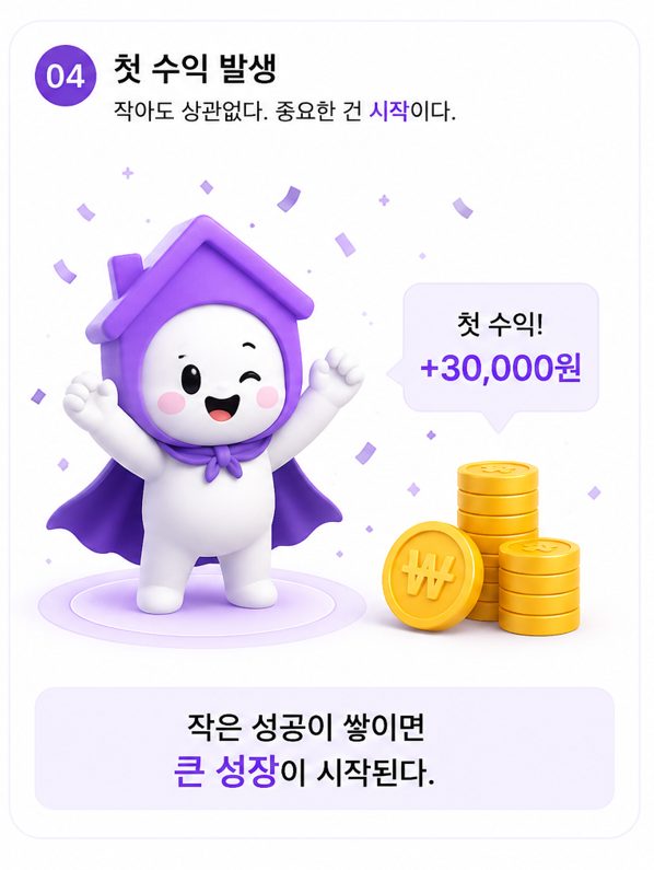 첫 수익 발생 30000원